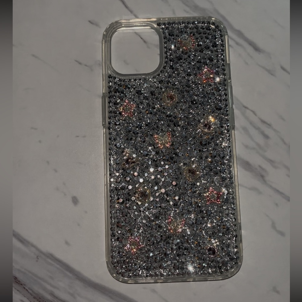 Handmade Iphone 13 Glittering Silver and Gold Phone Case